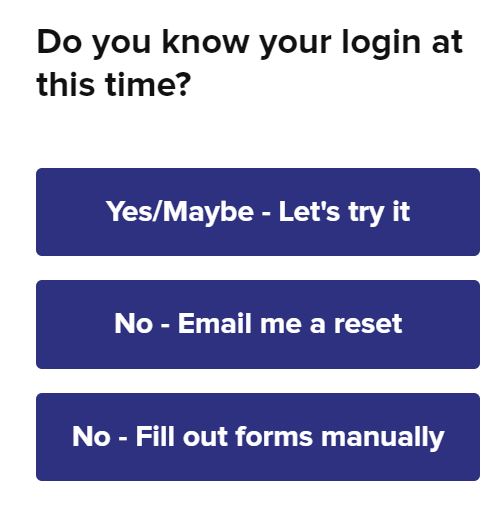 form asks for login