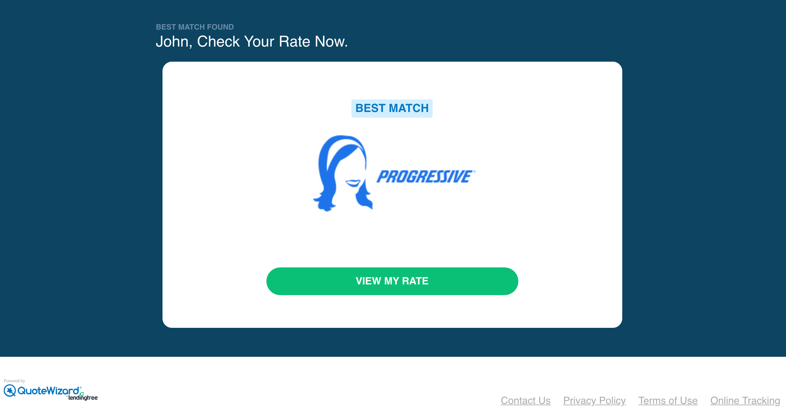 An advertisement from Progressive on QuoteWizard