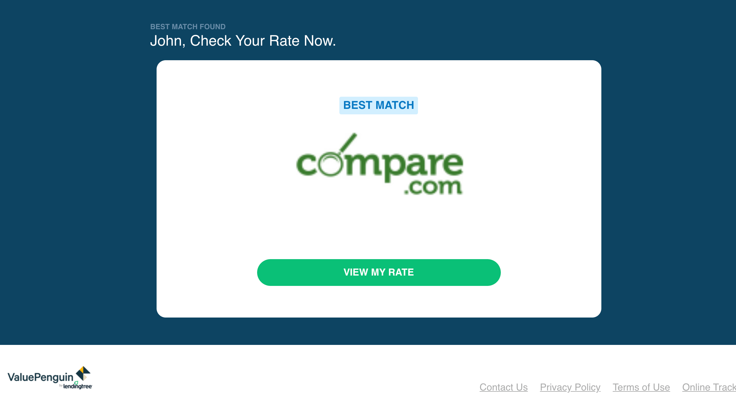 An advertisement for Compare.com on ValuePenguin
