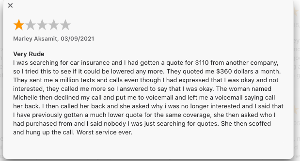 way insurance review very rude